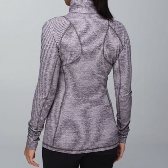 Lululemon Race Your Pace 1/2 Zip Gray Purple Striped 4 - Picture 2 of 14